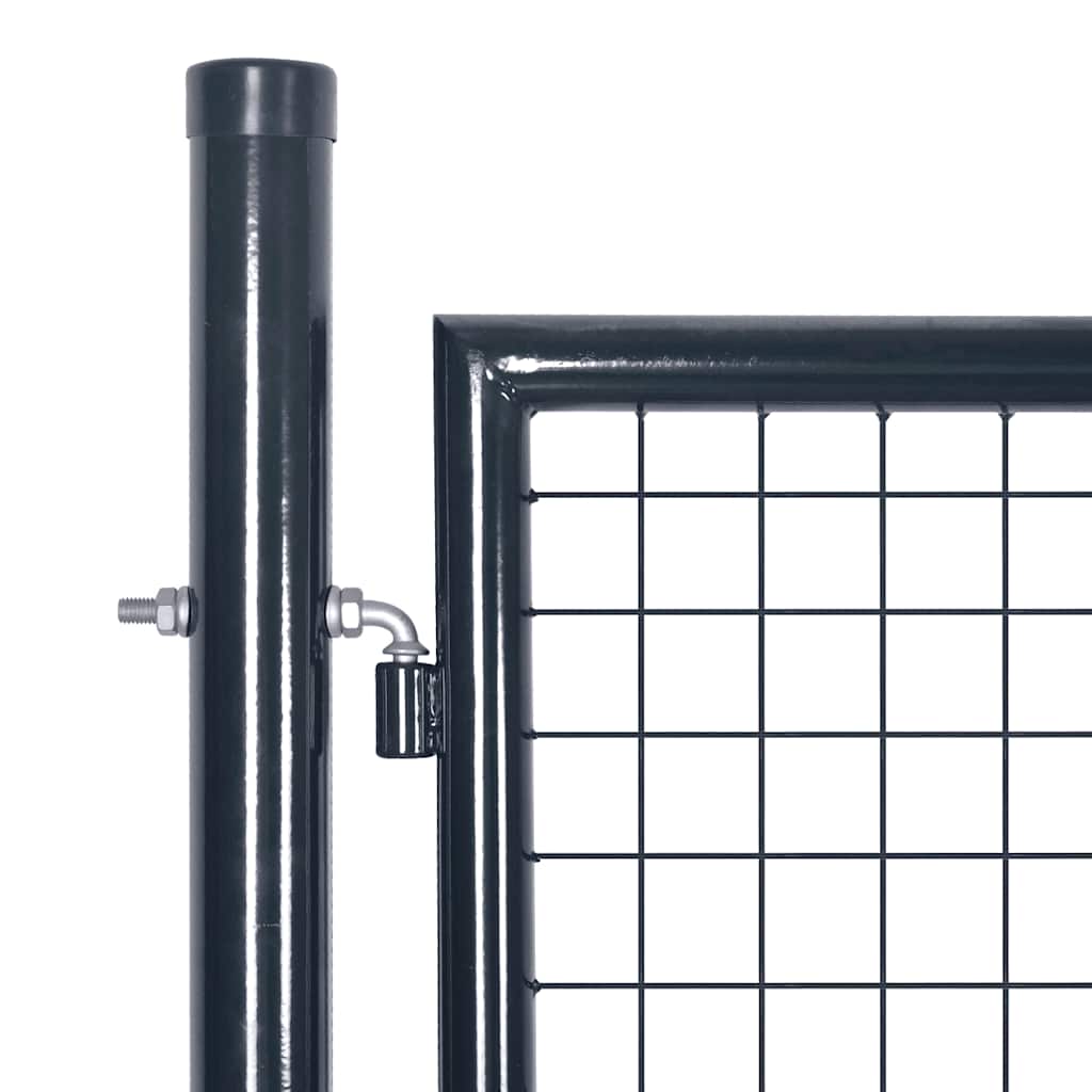 Maschen-Gartentor verzinkter Stahl 300 x 100 cm Grau
