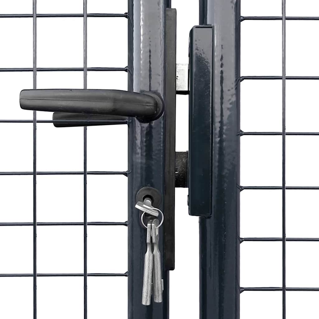 Maschen-Gartentor verzinkter Stahl 300 x 100 cm Grau
