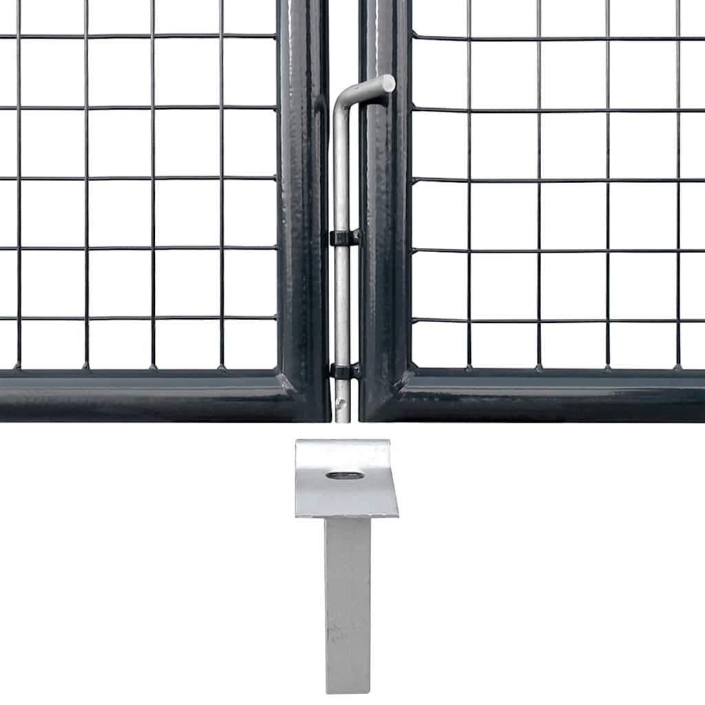 Maschen-Gartentor verzinkter Stahl 300 x 100 cm Grau