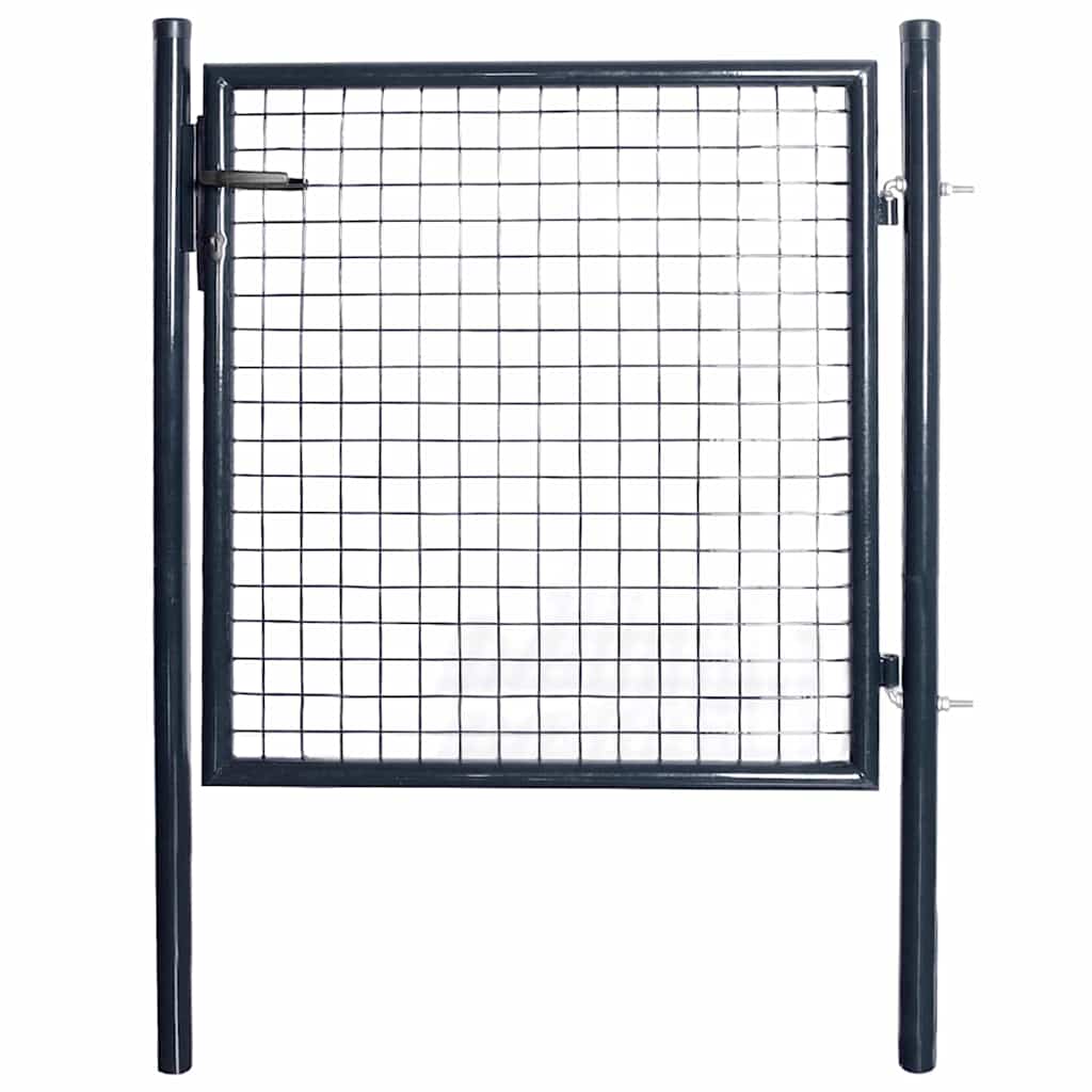 Maschen-Gartentor verzinkter Stahl 100 x 100 cm Grau