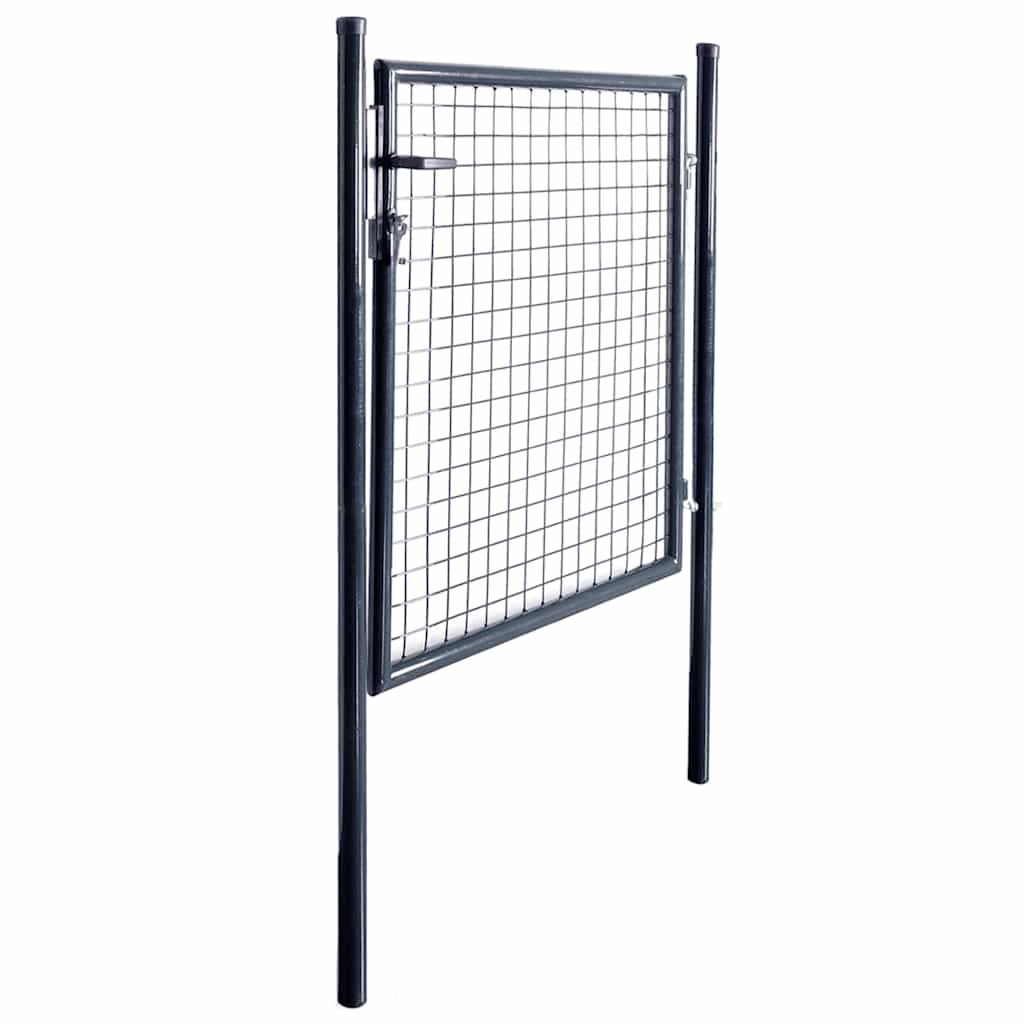 Maschen-Gartentor verzinkter Stahl 100 x 100 cm Grau
