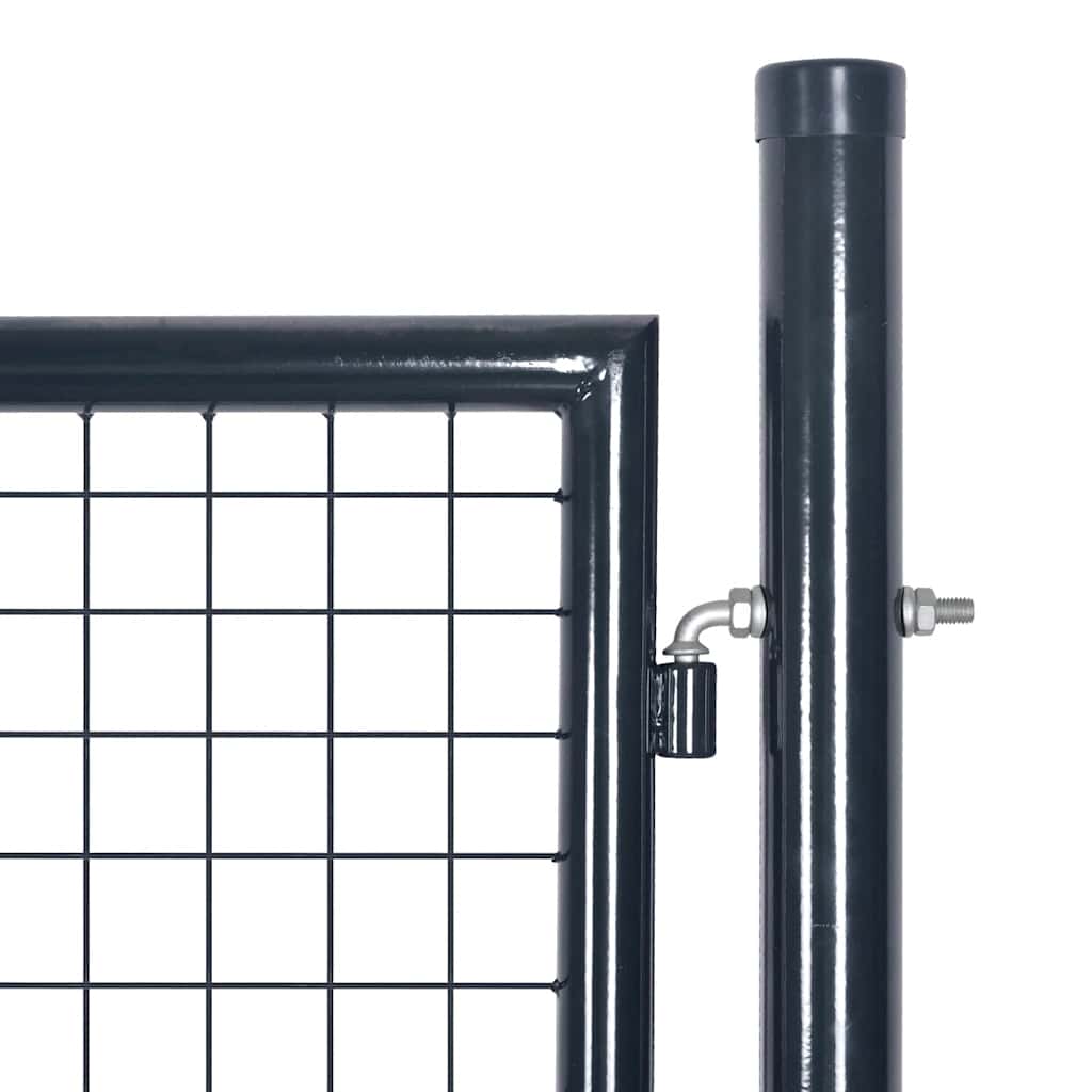 Maschen-Gartentor verzinkter Stahl 100 x 100 cm Grau
