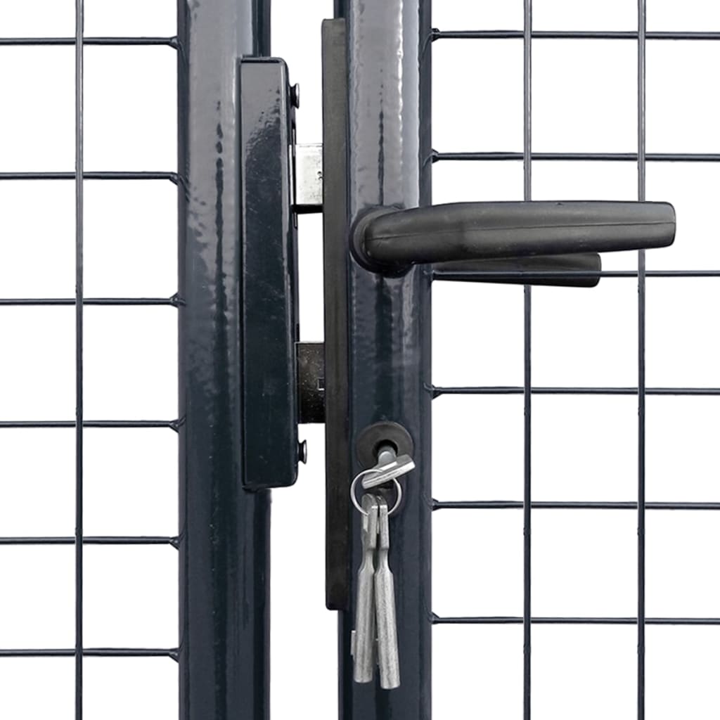 Maschen-Gartentor verzinkter Stahl 400 x 150 cm Grau