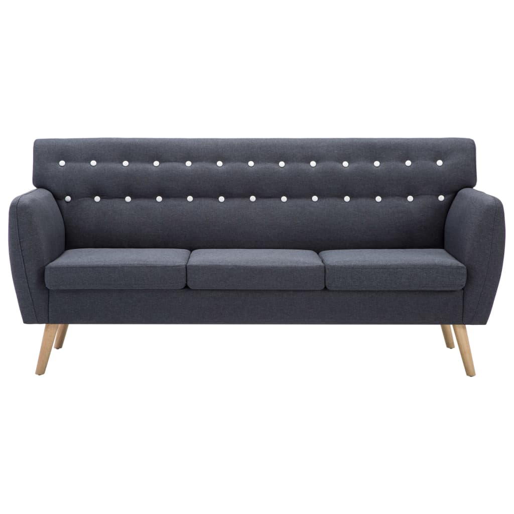 3-Sitzer-Sofa Stoff 172x70x82 cm Dunkelgrau