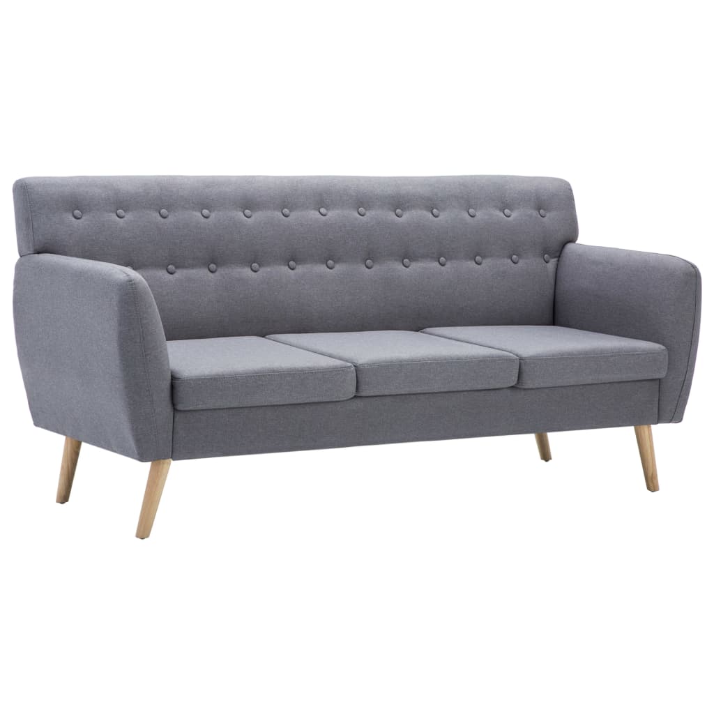 3-Sitzer-Sofa Stoff 172x70x82 cm Hellgrau