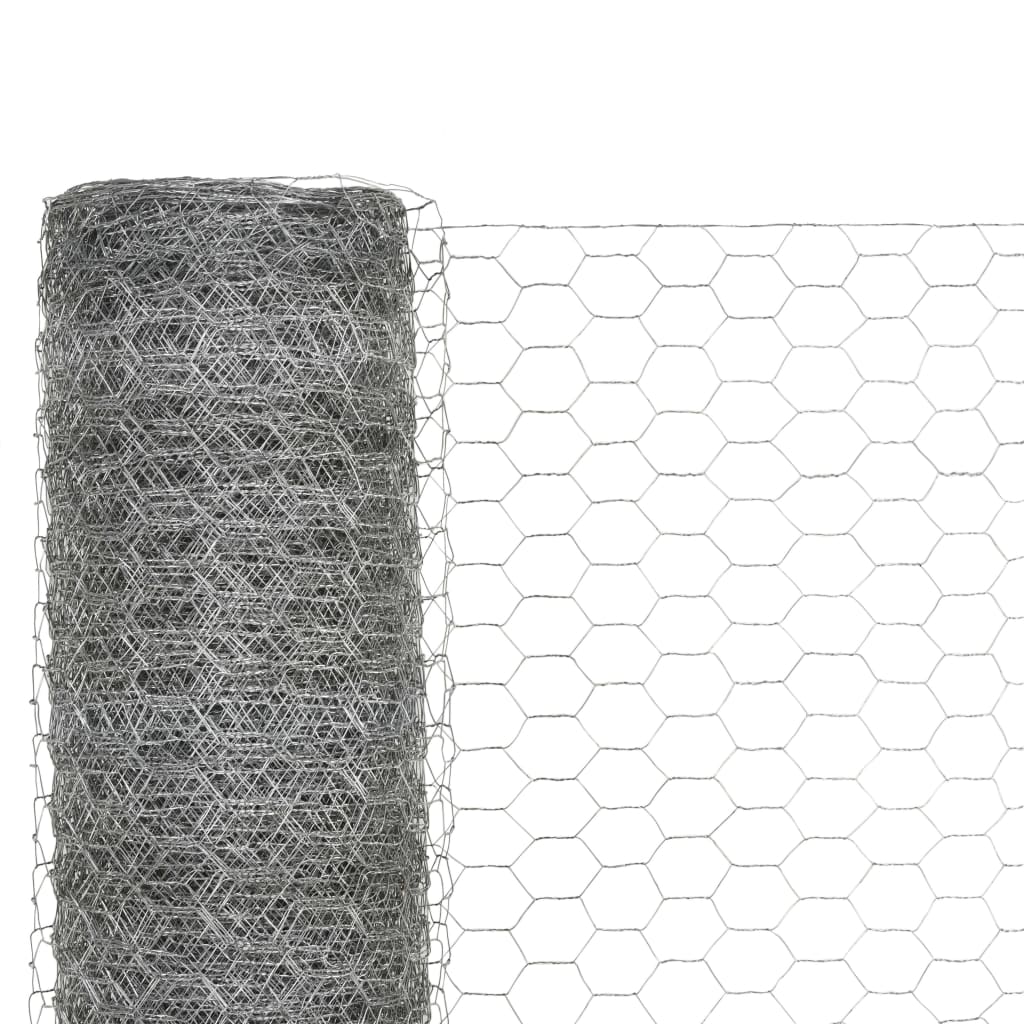Drahtzaun Verzinkter Stahl 25x1,2 m Silbern
