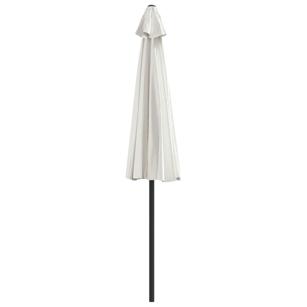 Parasol de balcon avec mât en aluminium couleur sable 270x144 cm semi-circulaire