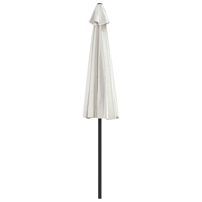 Balkon-Sonnenschirm mit Alu-Mast Sandfarben 270x144 cm Halbrund