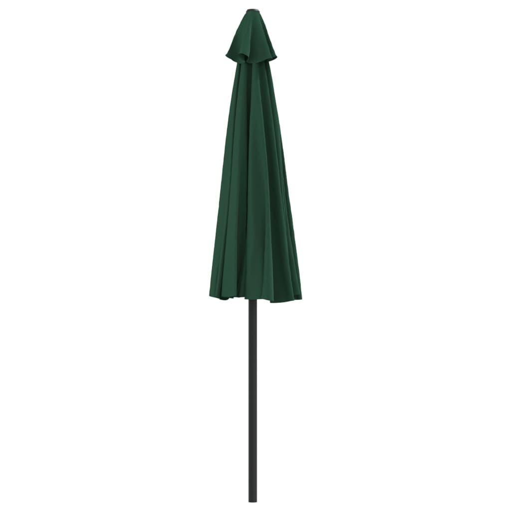 Parasol de balcon avec mât en aluminium vert 270x144 cm semi-circulaire