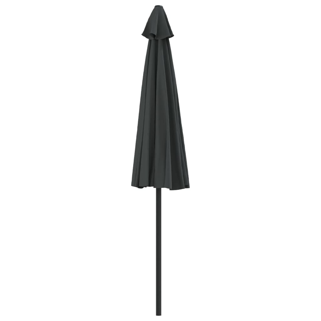 Parasol de balcon avec mât en aluminium anthracite 270x144 cm semi-circulaire