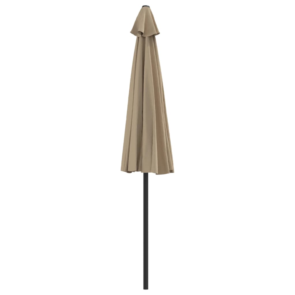 Parasol de balcon avec mât en aluminium taupe 270x144 cm semi-circulaire