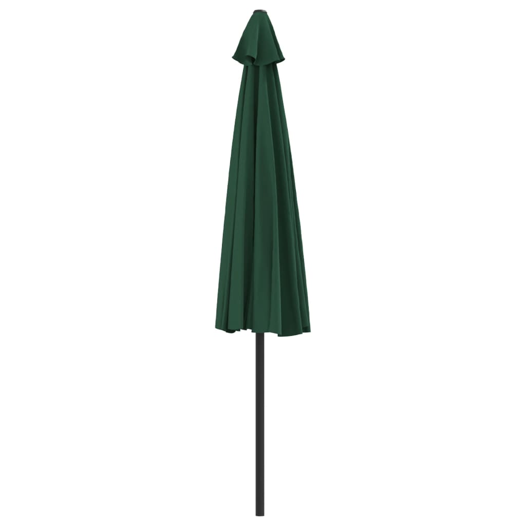 Parasol de balcon avec mât en aluminium vert 300x155 cm semi-circulaire