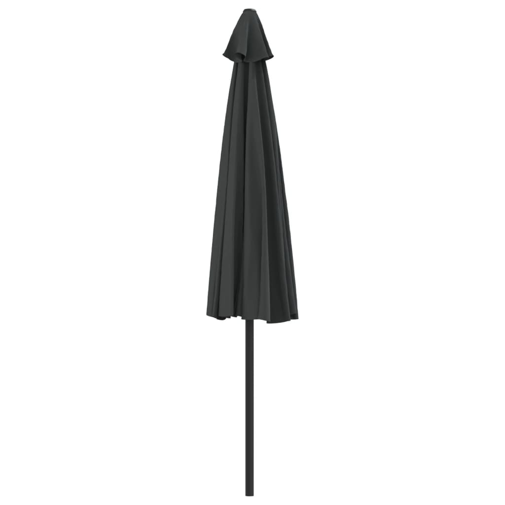 Parasol de balcon avec mât en aluminium anthracite 300x155 cm semi-circulaire