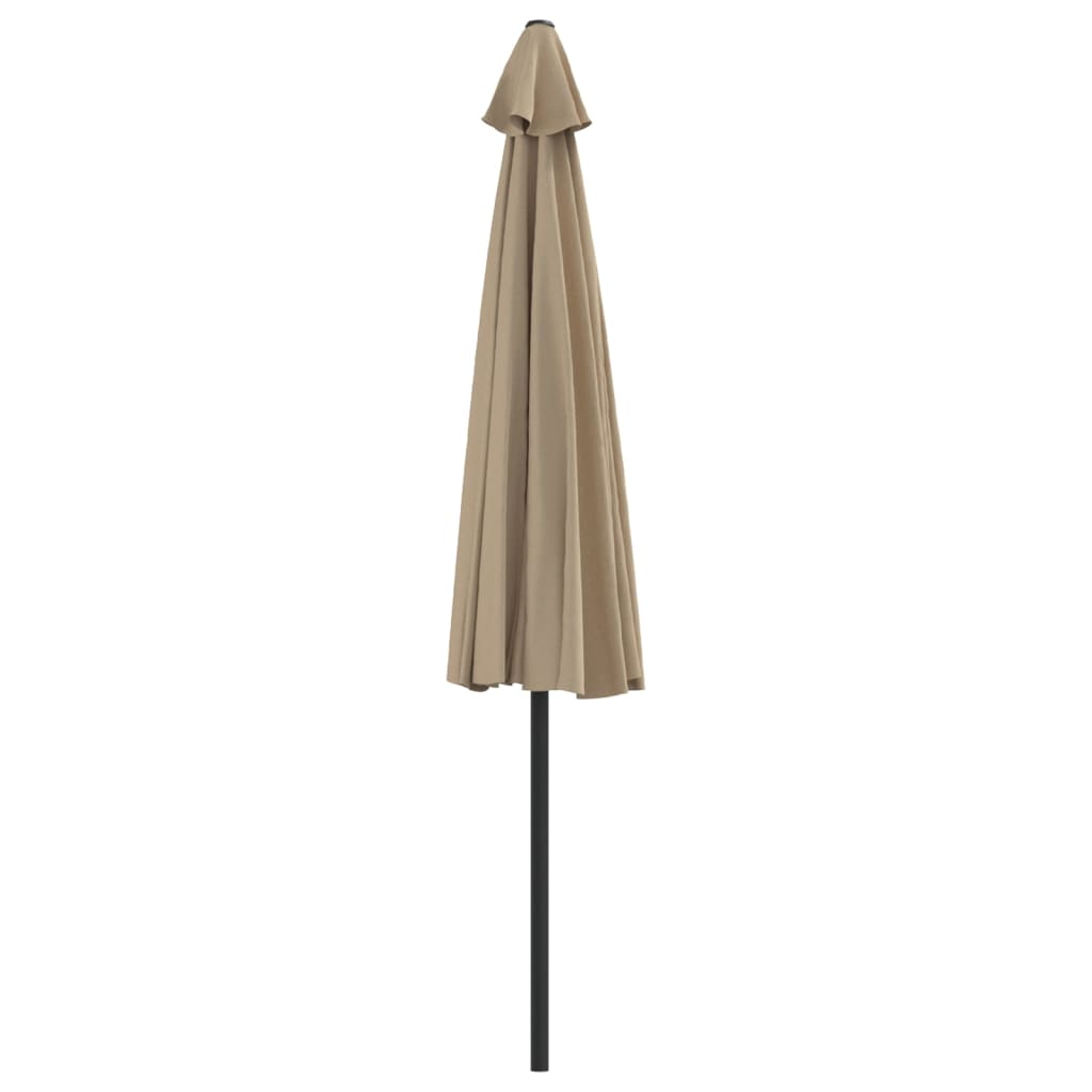 Parasol de balcon avec mât en aluminium taupe 300x155 cm semi-circulaire