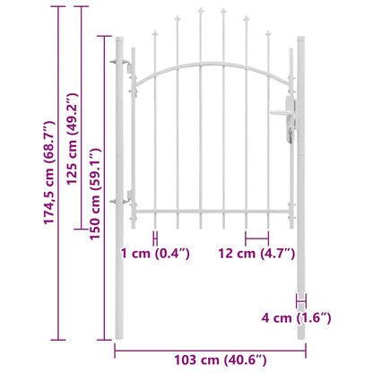 Gartentor Woerden Stahl 1x1,25 m Weiß