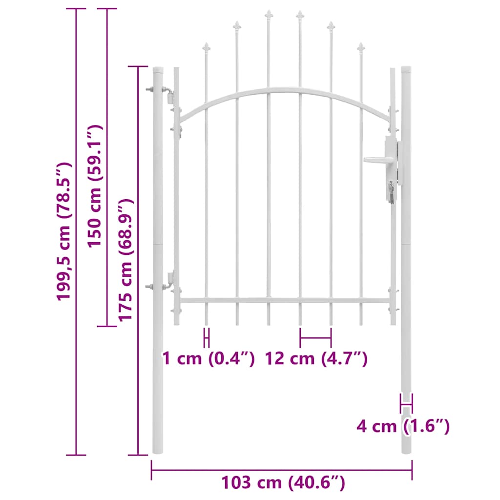 Gartentor Woerden Stahl 1x1,5 m Weiß