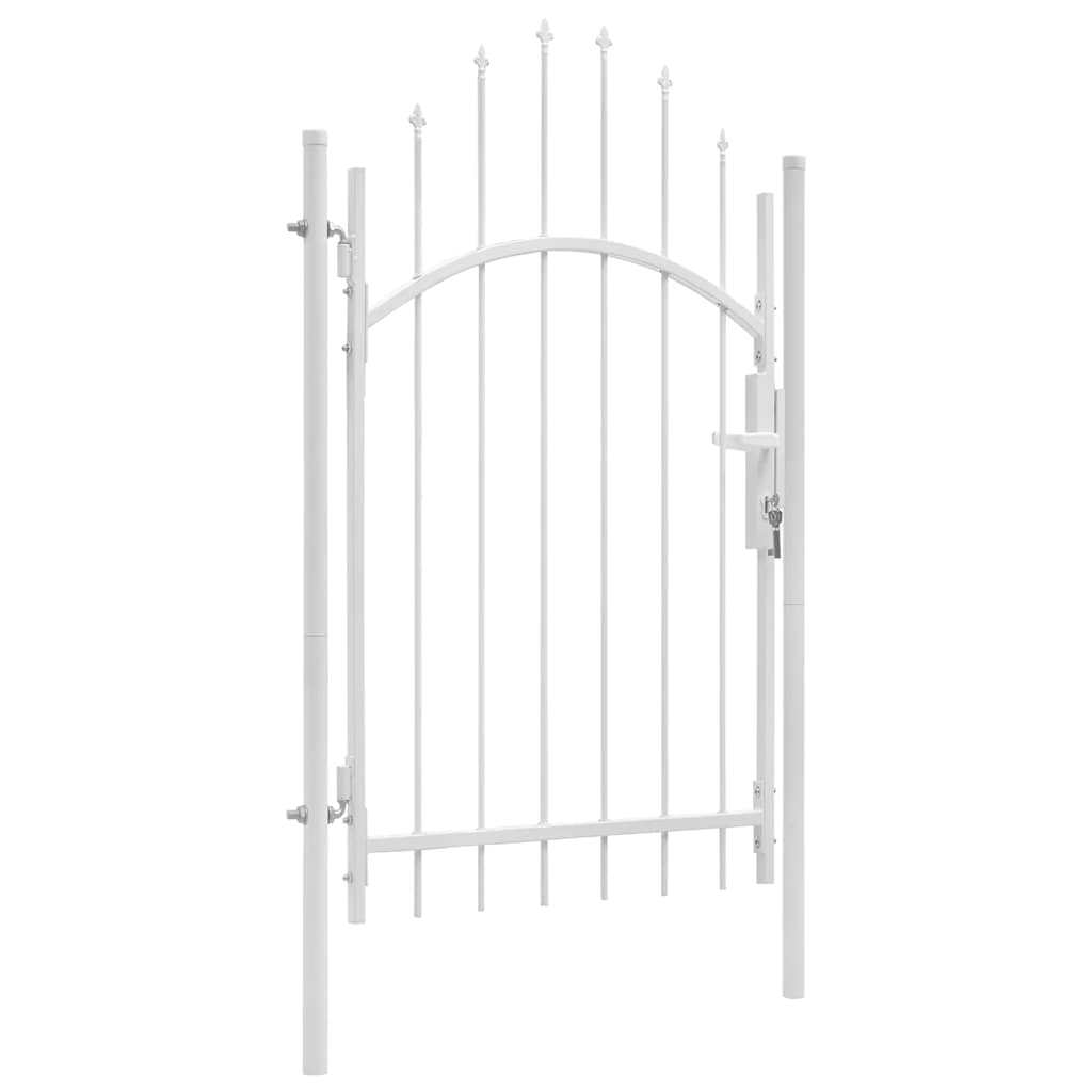 Gartentor Woerden Stahl 1x2,45 m Weiß