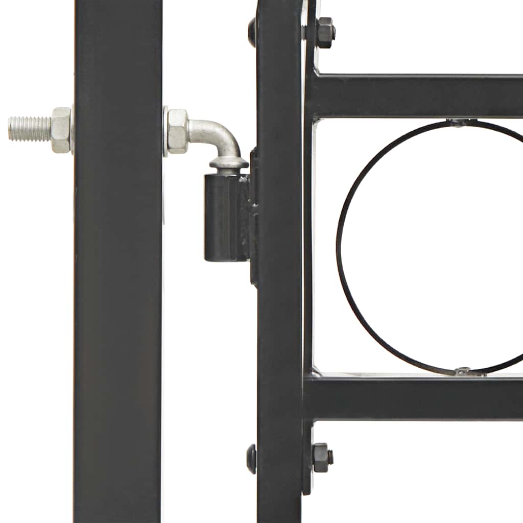 Gartentor ASSEN mit Bogenabschluss Stahl 102 x 150 cm Schwarz