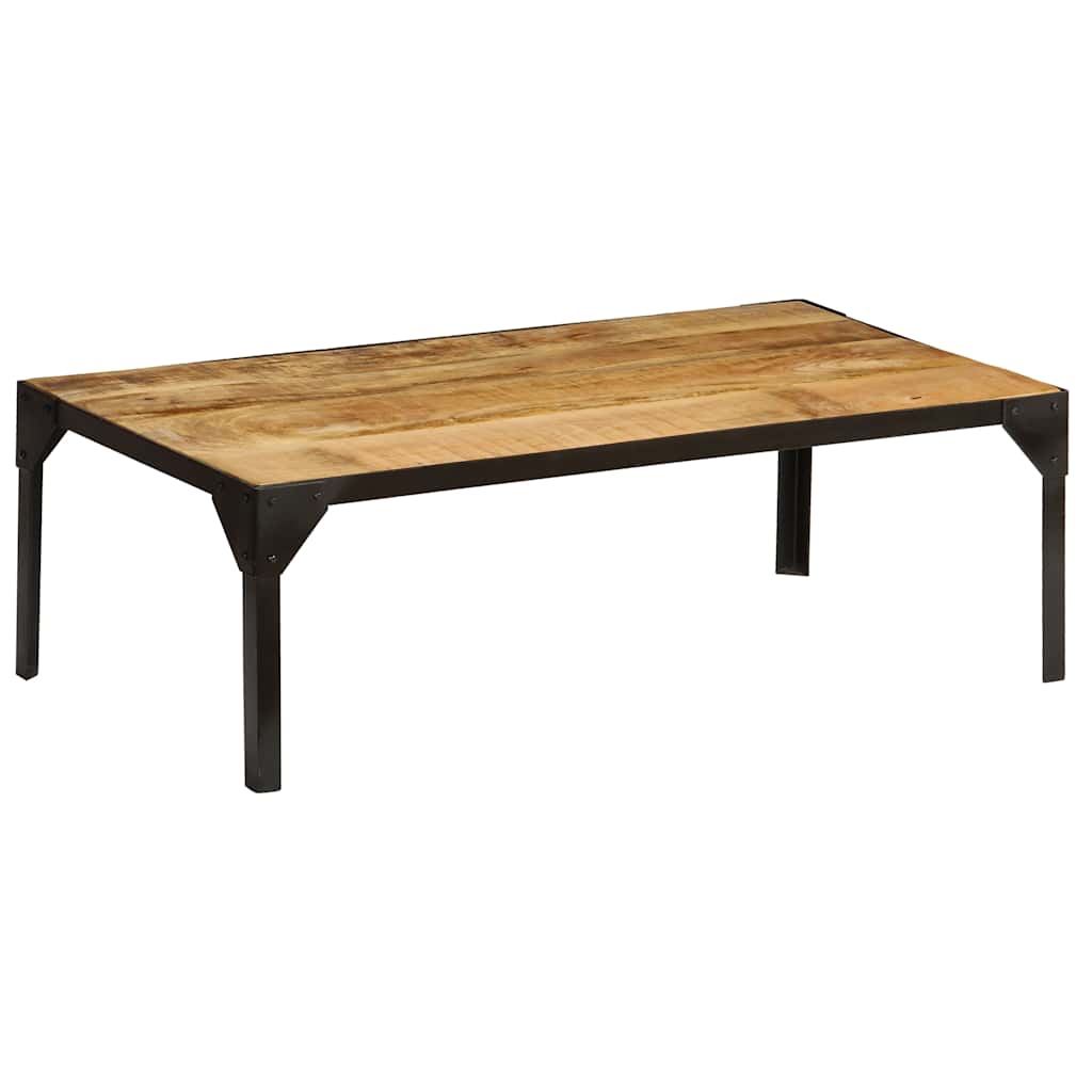 Couchtisch Raues Massives Mangoholz und Stahl 110 cm