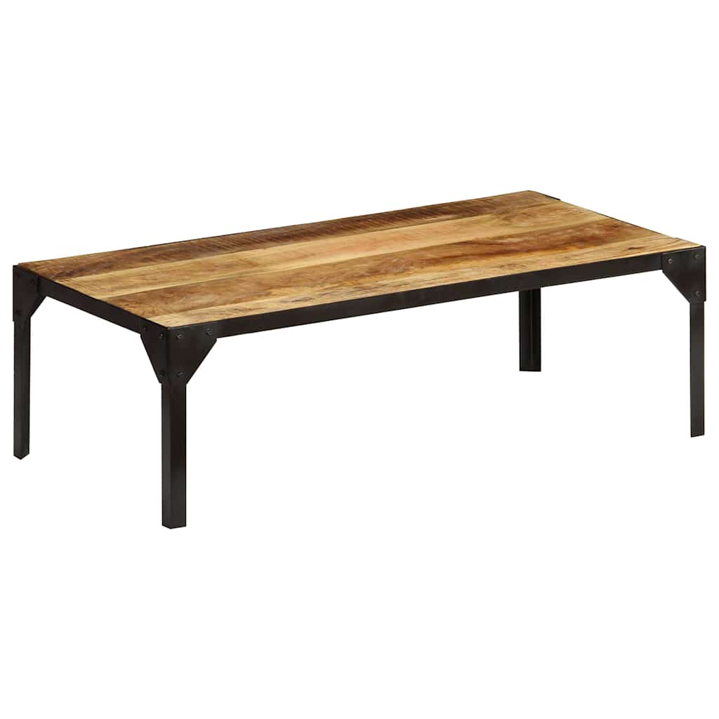 Couchtisch Raues Massives Mangoholz und Stahl 110 cm