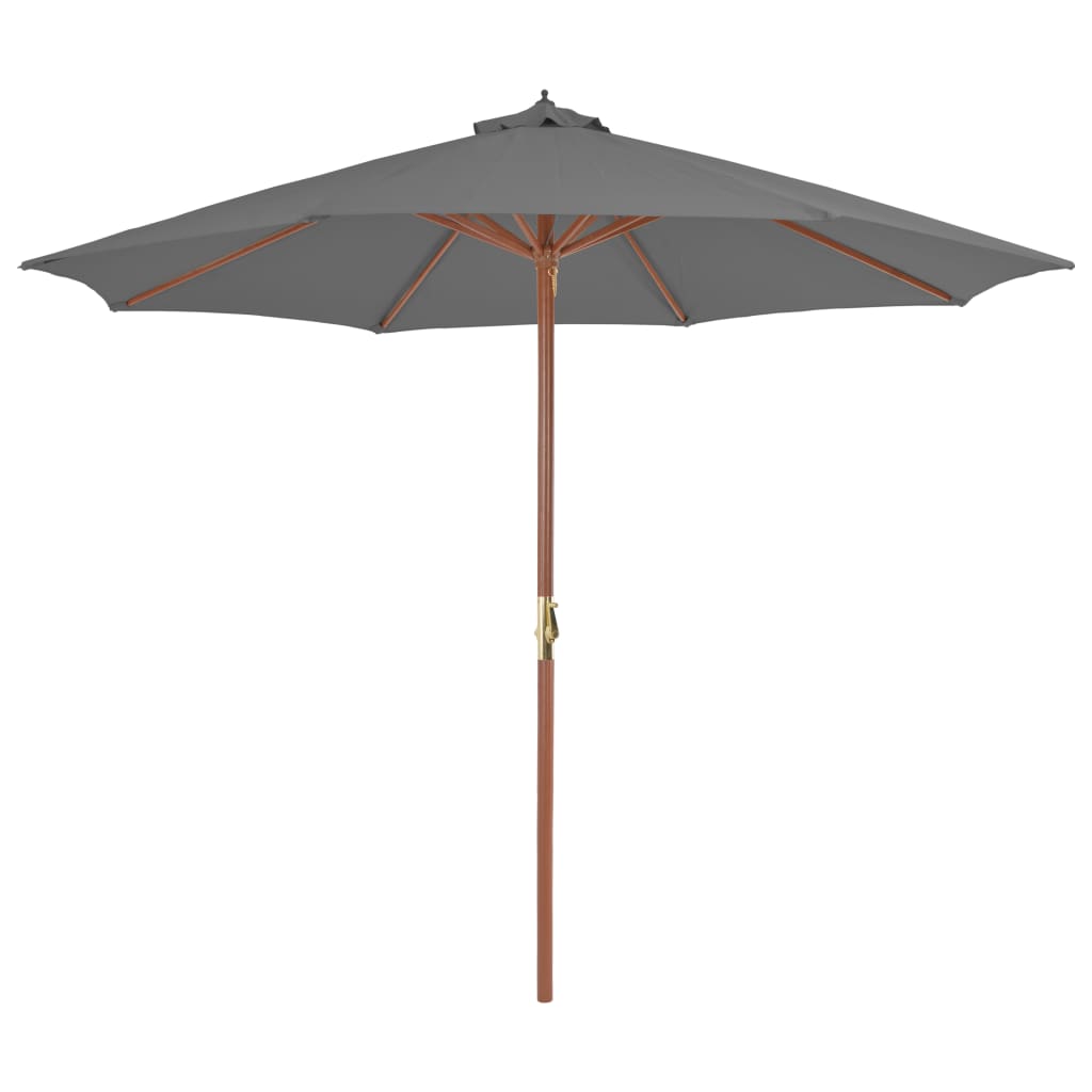 Parasol avec poteau en bois 300 cm anthracite