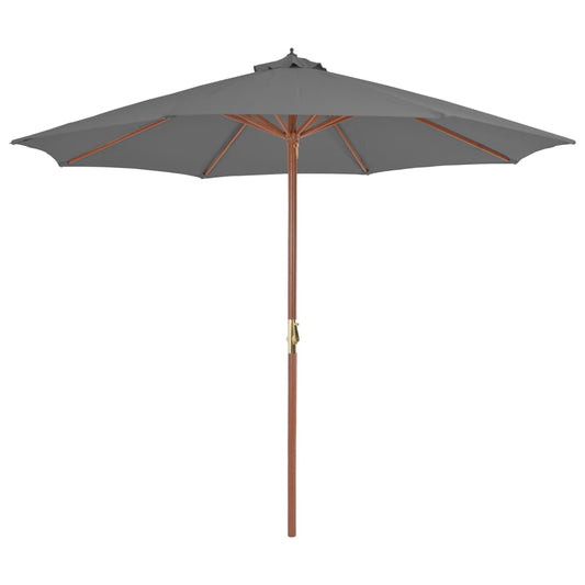 Parasol avec poteau en bois 300 cm anthracite