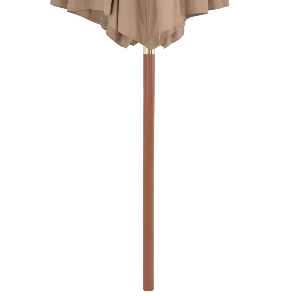 Parasol avec mât en bois 300 cm taupe