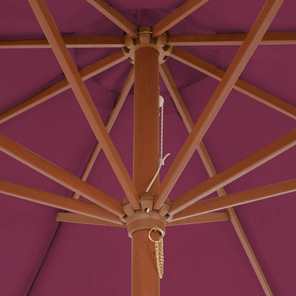 Sonnenschirm mit Holz-Mast 300 cm Bordeauxrot