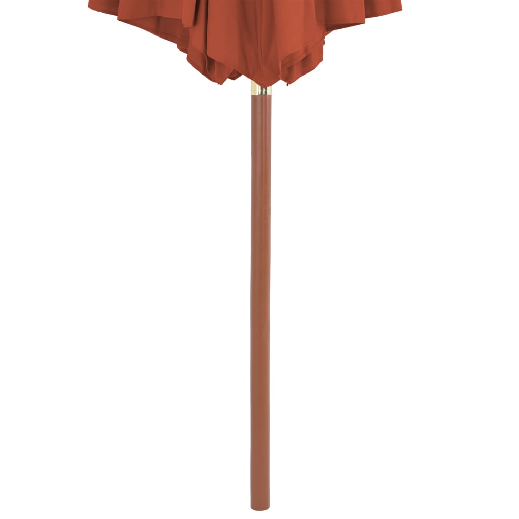 Parasol avec mât en bois 300 cm terre cuite