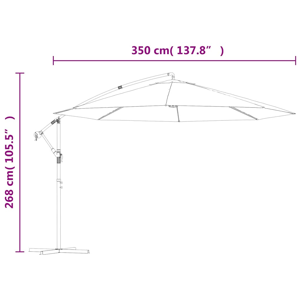 Ampelschirm mit Stahl-Mast 350 cm Anthrazit