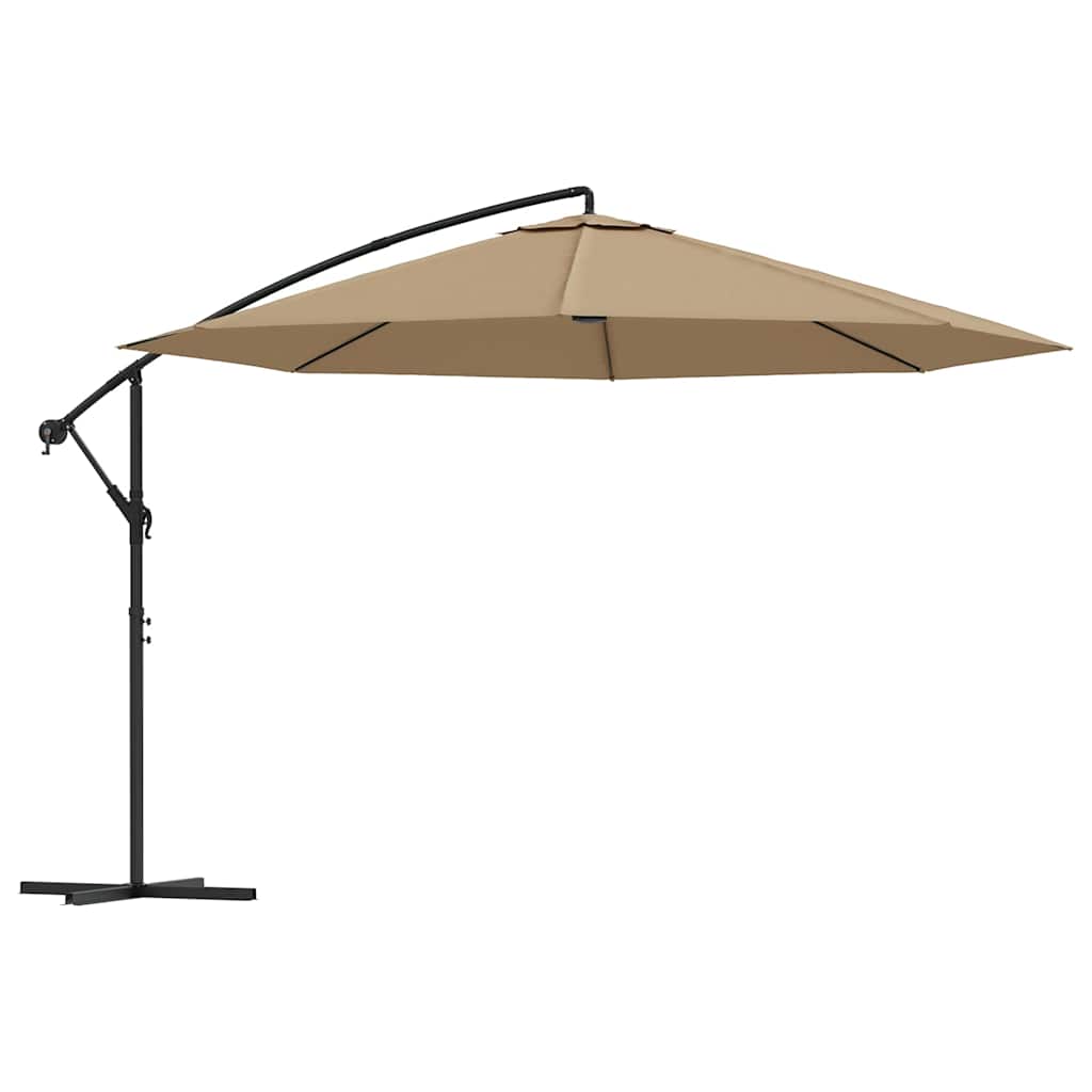 Ampelschirm mit Stahl-Mast 350 cm Taupe