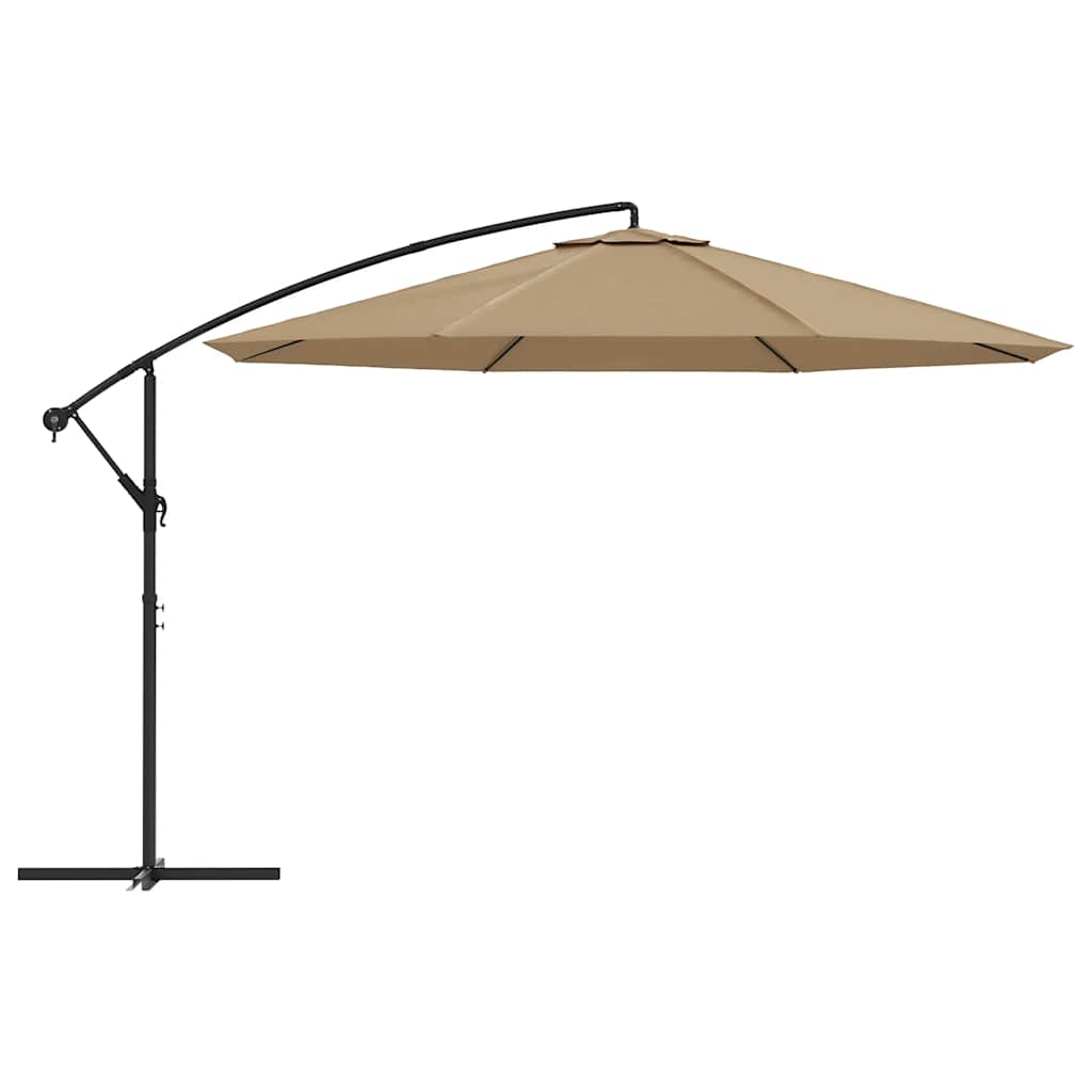 Ampelschirm mit Stahl-Mast 350 cm Taupe