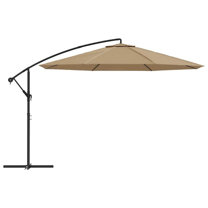 Ampelschirm mit Stahl-Mast 350 cm Taupe