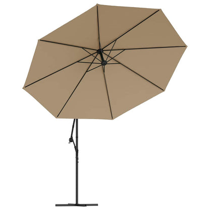 Ampelschirm mit Stahl-Mast 350 cm Taupe