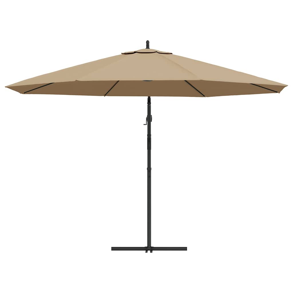 Ampelschirm mit Stahl-Mast 350 cm Taupe