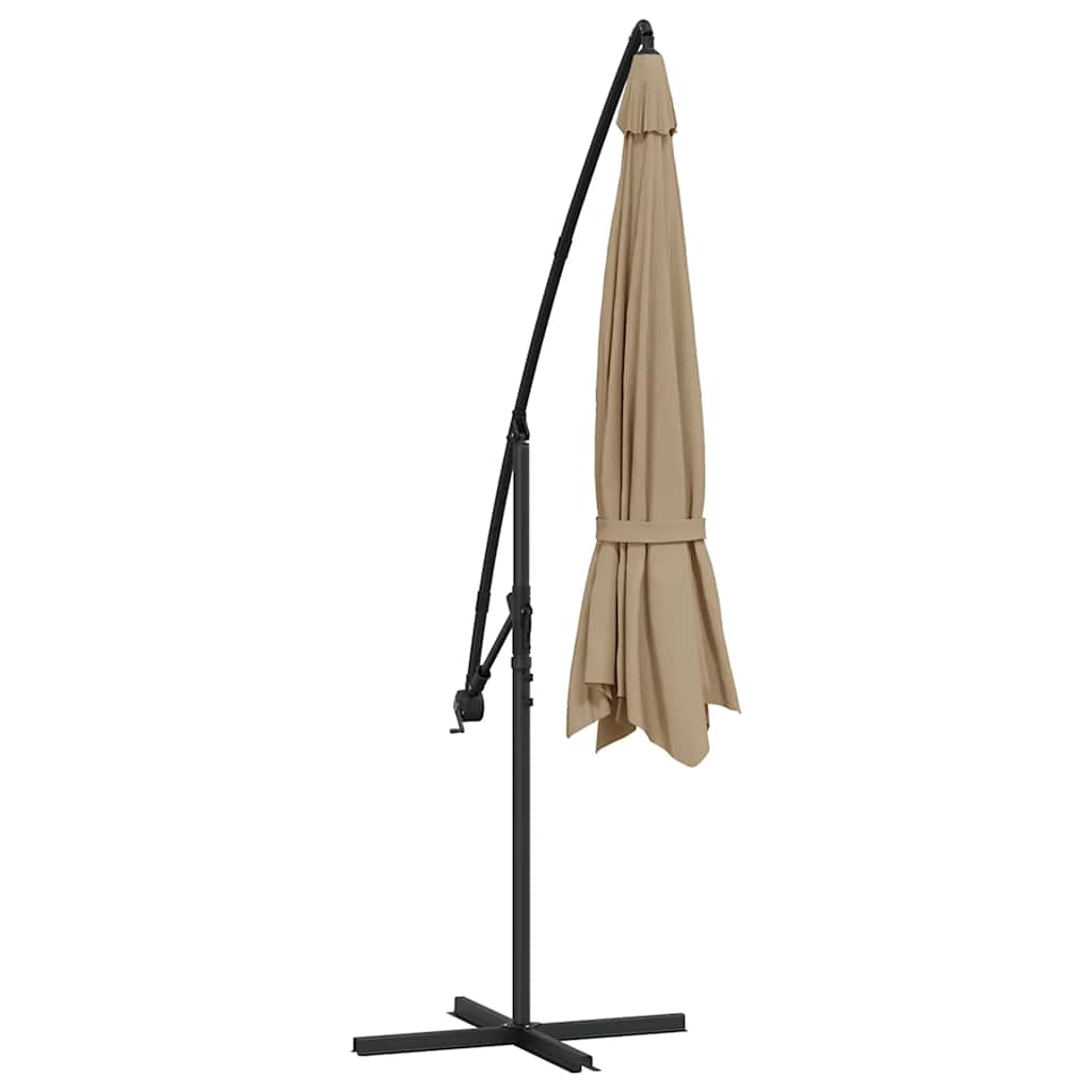 Ampelschirm mit Stahl-Mast 350 cm Taupe
