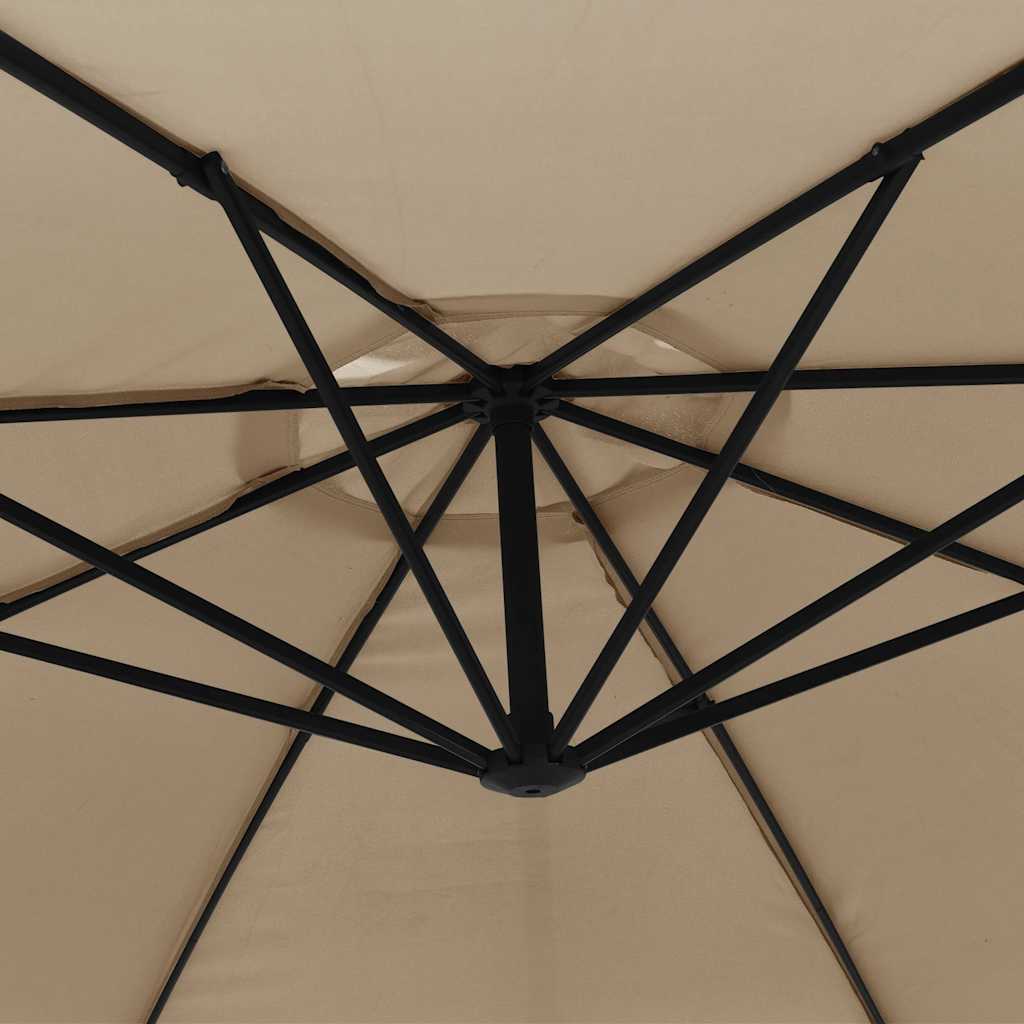 Ampelschirm mit Stahl-Mast 350 cm Taupe