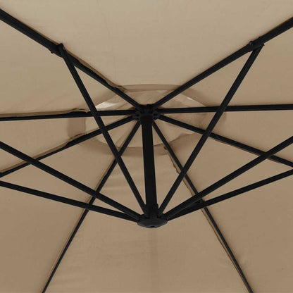 Ampelschirm mit Stahl-Mast 350 cm Taupe