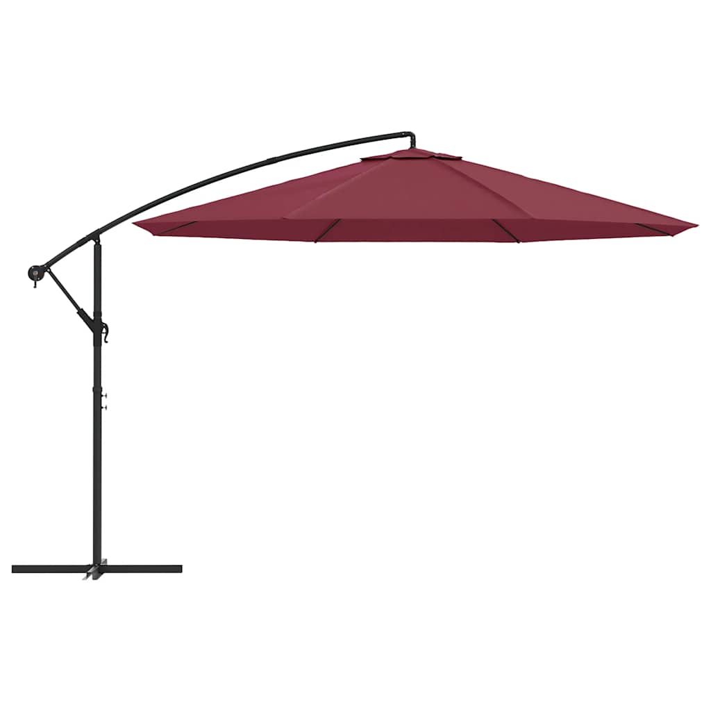 Ampelschirm mit Stahl-Mast 350 cm Bordeauxrot