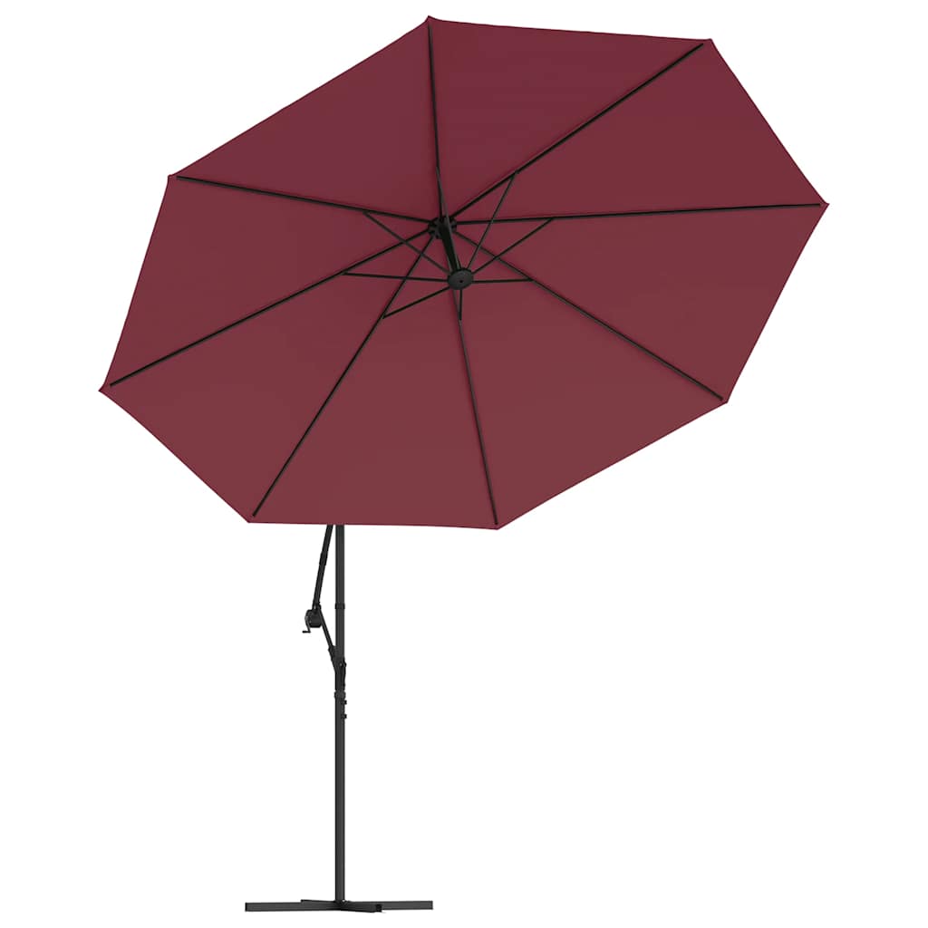 Ampelschirm mit Stahl-Mast 350 cm Bordeauxrot