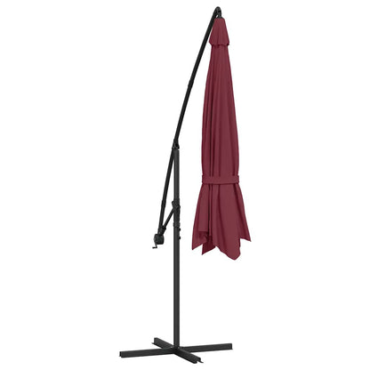 Ampelschirm mit Stahl-Mast 350 cm Bordeauxrot