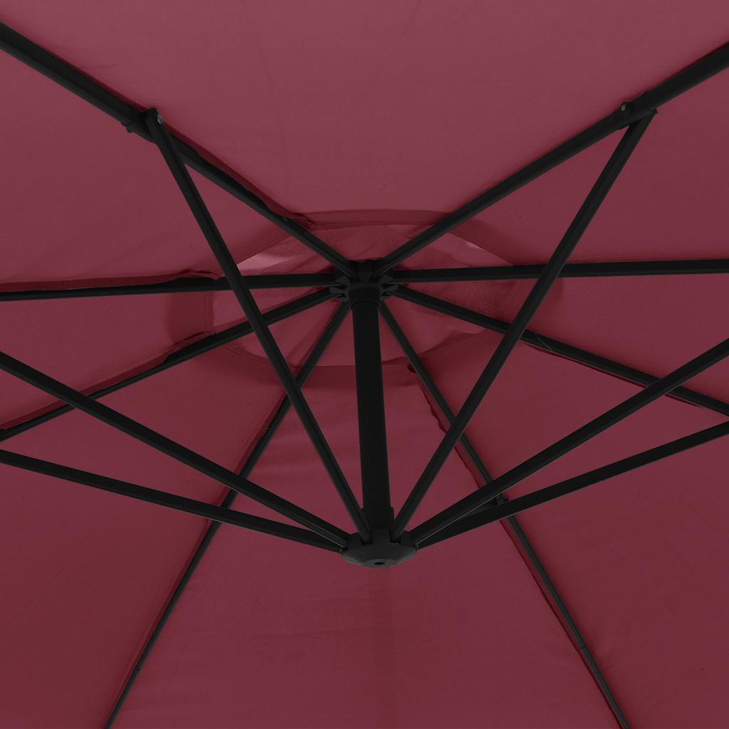 Ampelschirm mit Stahl-Mast 350 cm Bordeauxrot