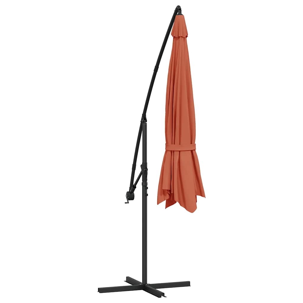 Ampelschirm mit Stahl-Mast 350 cm Terrakotta