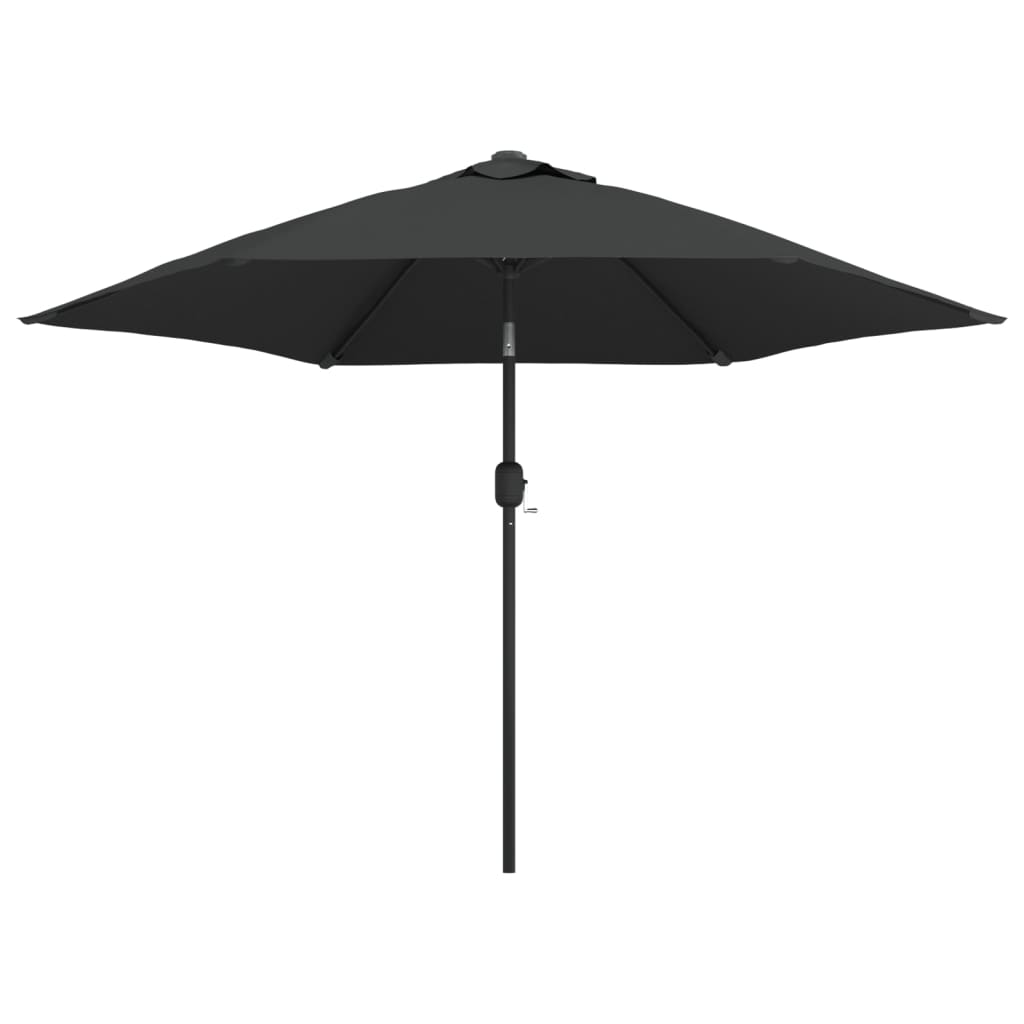 Parasol avec lumières LED et mât en acier 300 cm anthracite