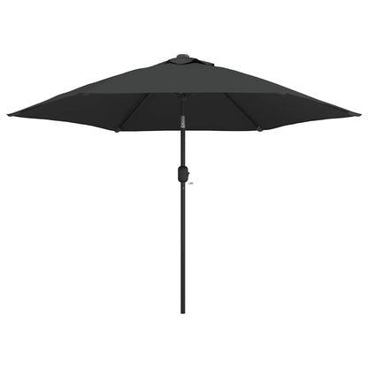 Sonnenschirm mit LED-Leuchten und Stahlmast 300 cm Anthrazit