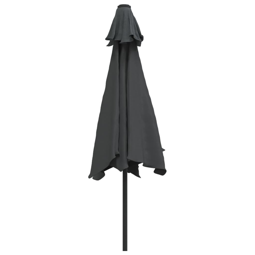 Parasol avec lumières LED et mât en acier 300 cm anthracite