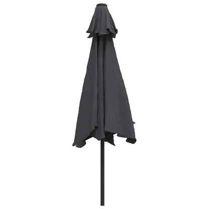Sonnenschirm mit LED-Leuchten und Stahlmast 300 cm Anthrazit