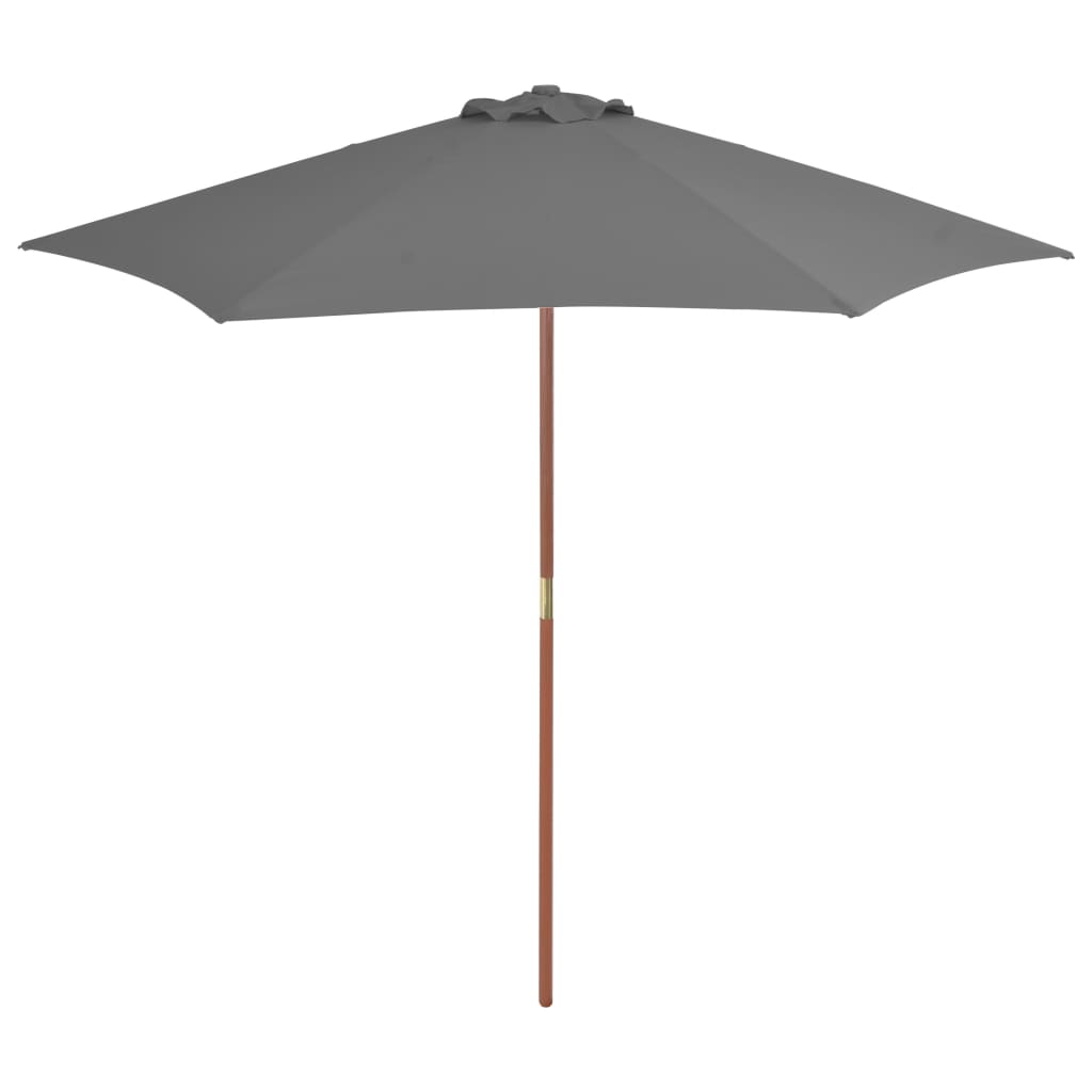 Parasol avec mât en bois 270 cm anthracite