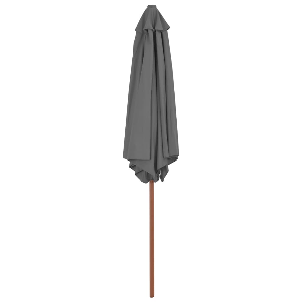 Parasol avec mât en bois 270 cm anthracite