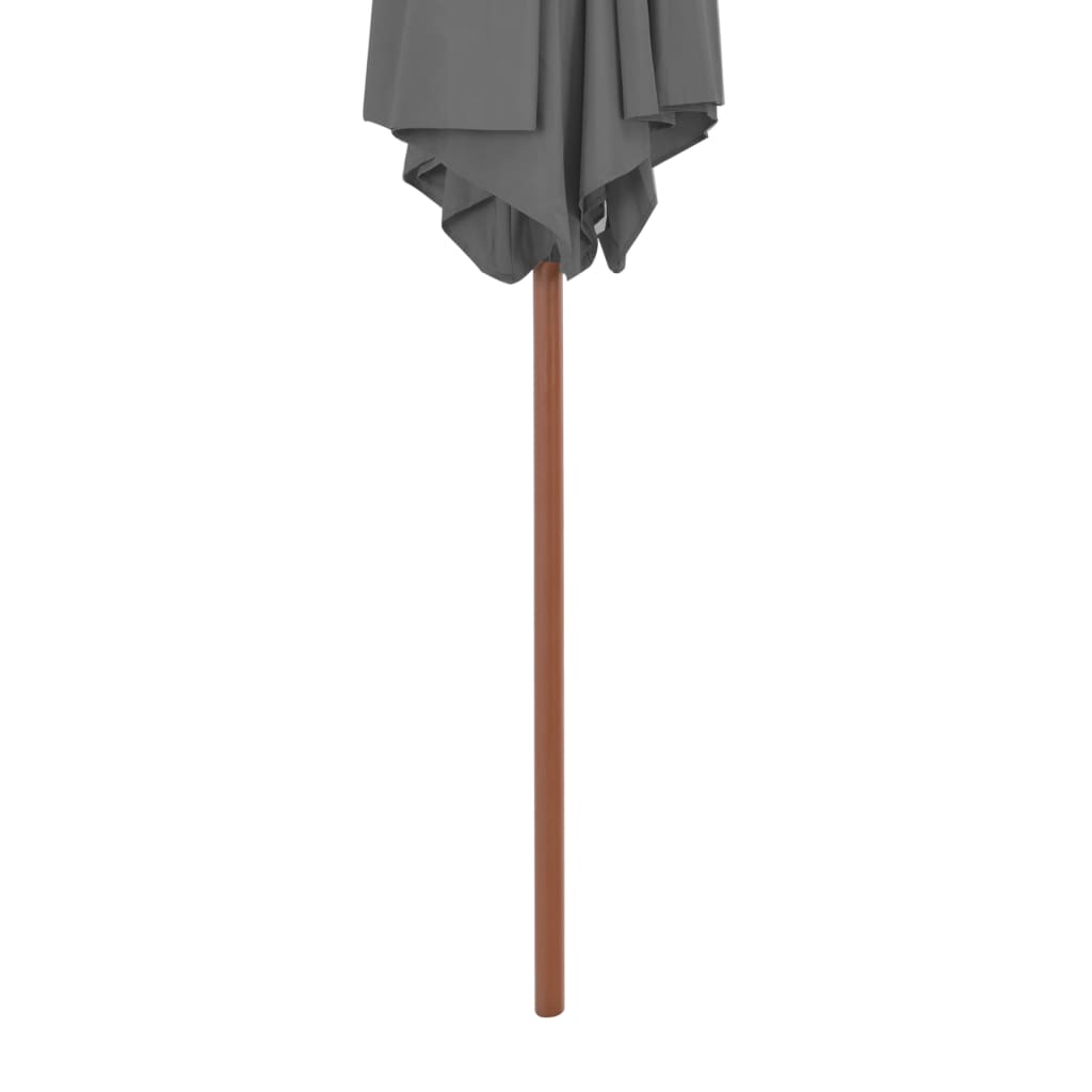 Parasol avec mât en bois 270 cm anthracite